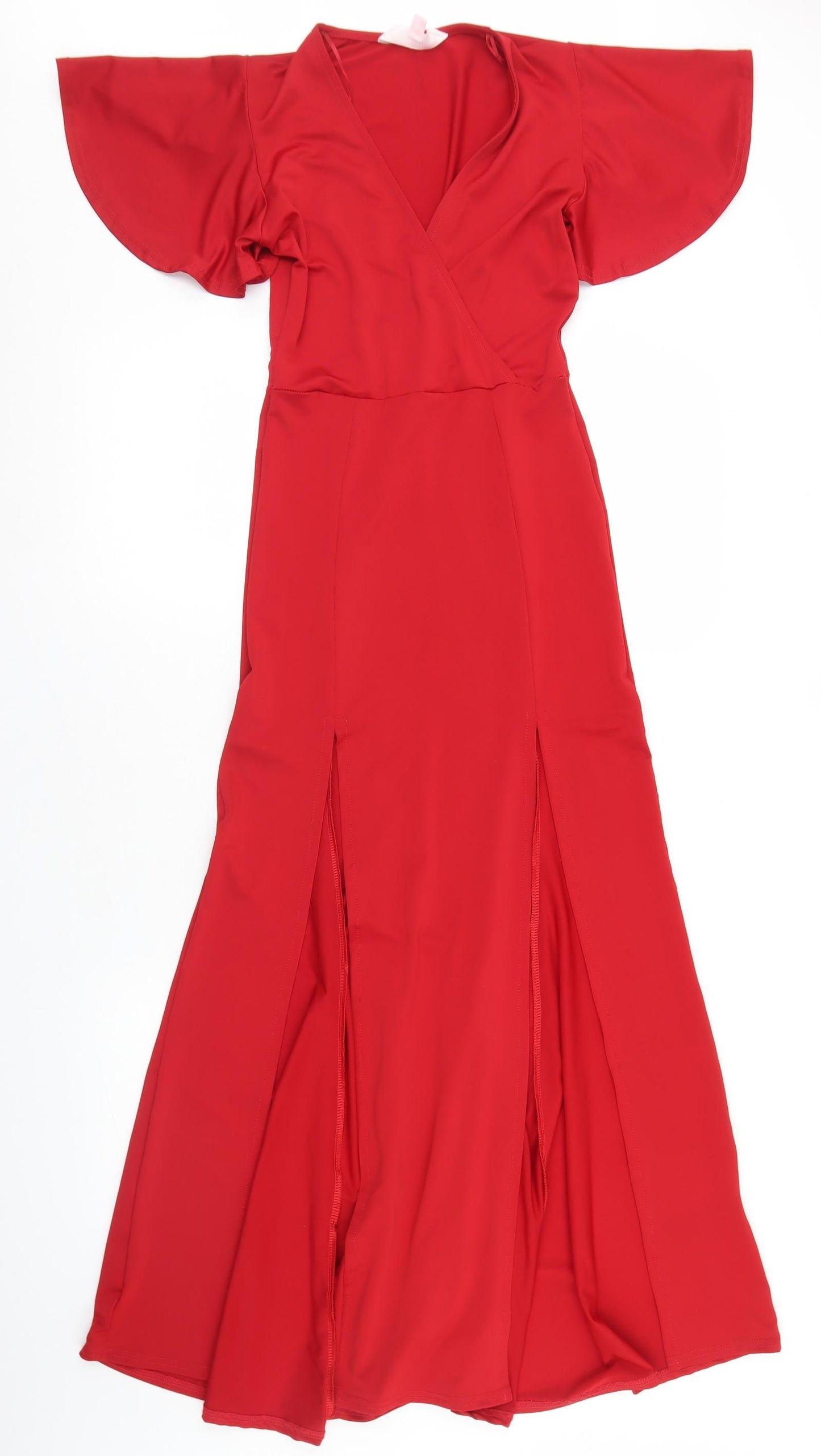Miss Selfridge Womens Red  Polyester Maxi  Size 6  V-Neck