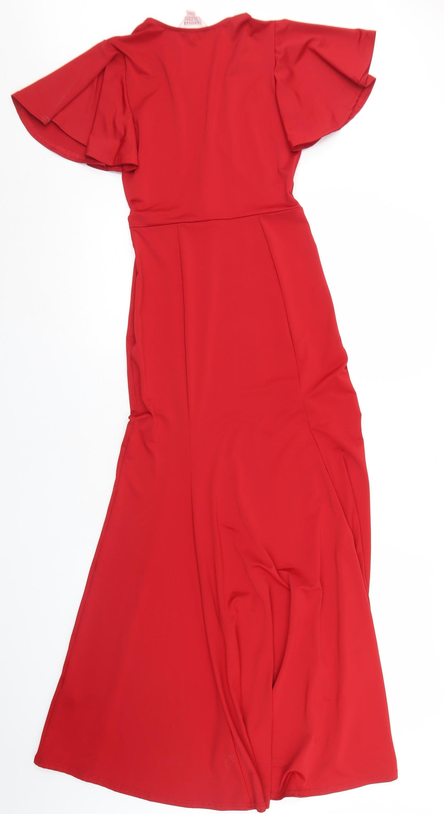 Miss Selfridge Womens Red  Polyester Maxi  Size 6  V-Neck