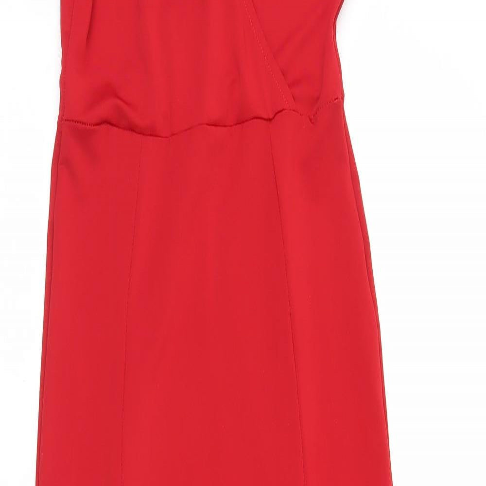 Miss Selfridge Womens Red  Polyester Maxi  Size 6  V-Neck