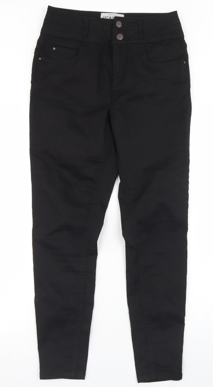 New Look Womens Black  Cotton Skinny Jeans Size 10 L26 in Regular Button