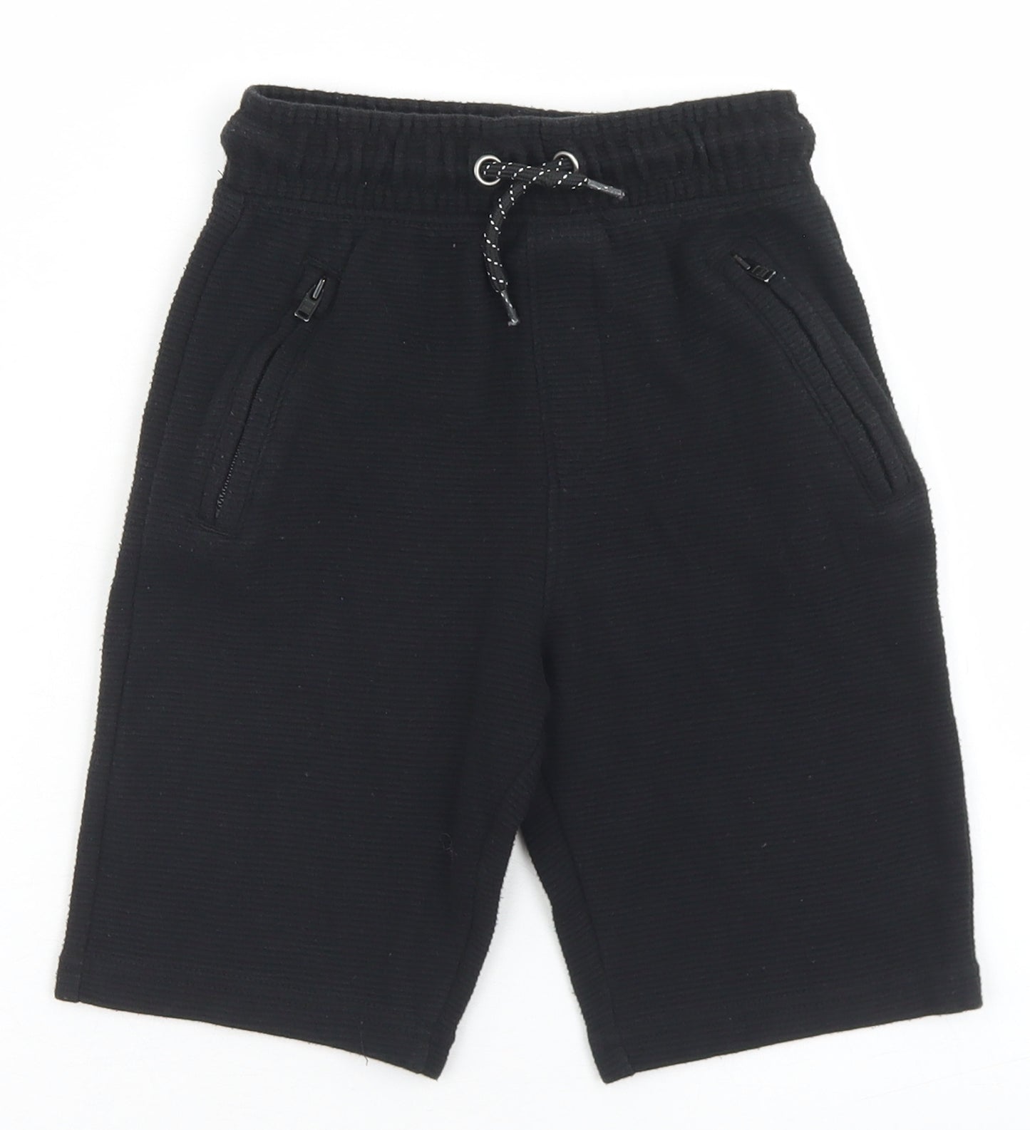 TU Boys Black  Cotton Sweat Shorts Size 6 Years  Regular Drawstring