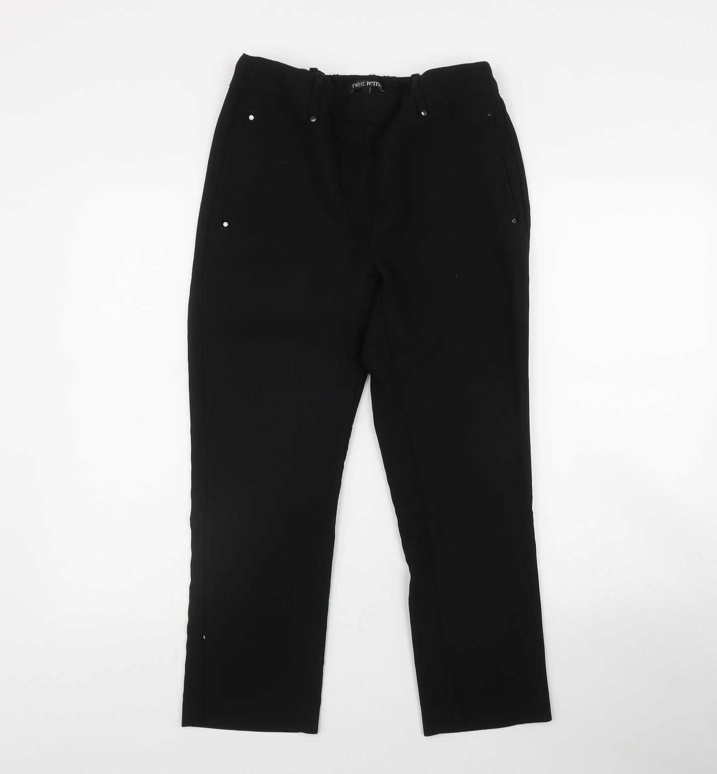 NEXT Womens Black  Polyester Trousers  Size 10 L25.5 in Regular