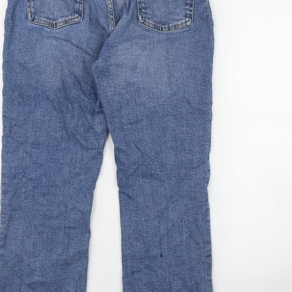 Zara Womens Black  Cotton Straight Jeans Size 12 L27 in Regular Zip