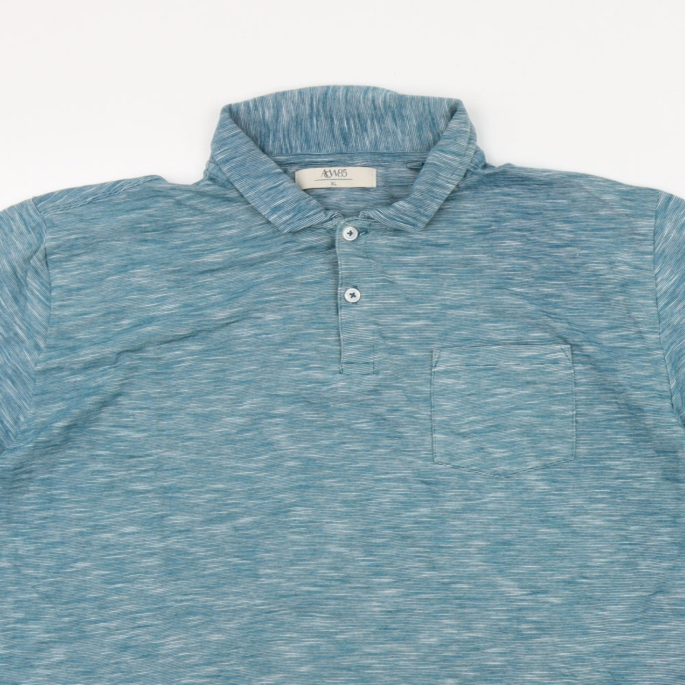 ACW85 Mens Blue  Polyester  Polo Size XL Collared Button