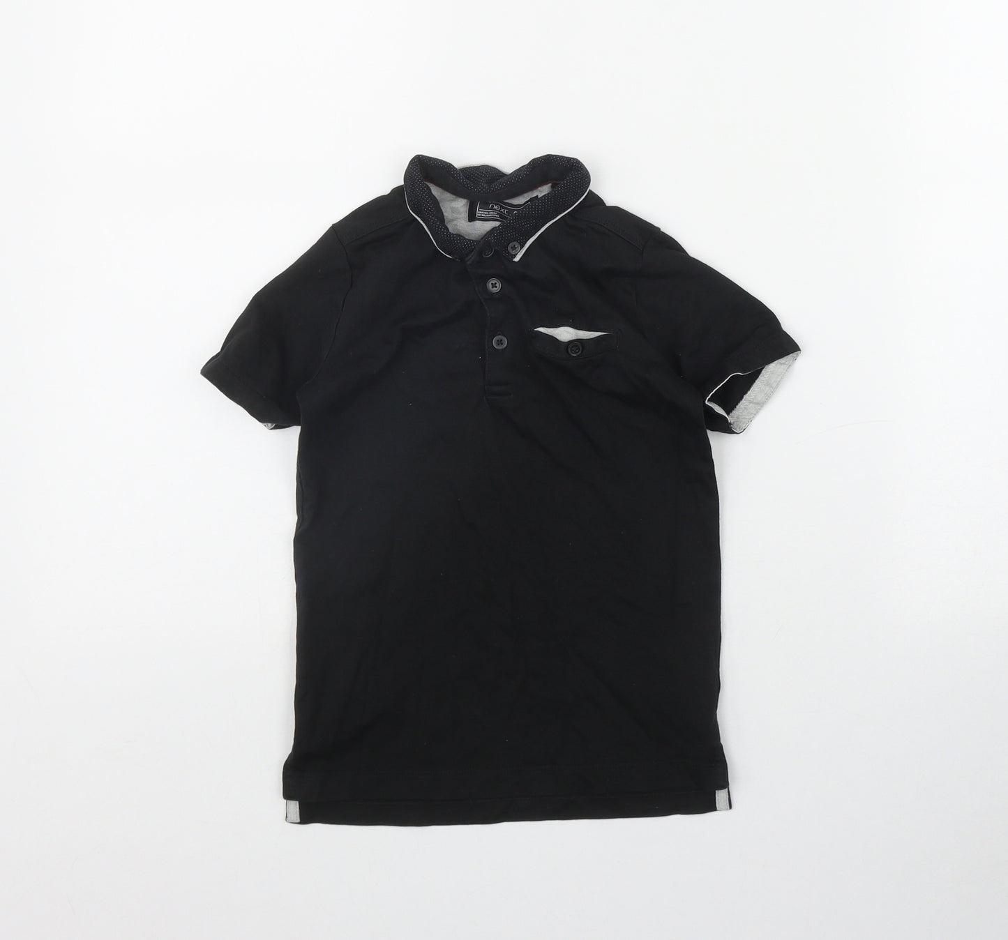 NEXT Boys Black  Cotton Basic Polo Size 4 Years Collared Button