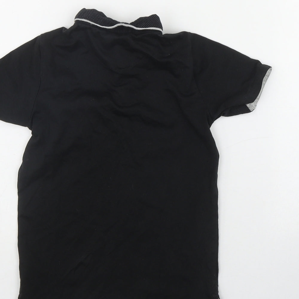 NEXT Boys Black  Cotton Basic Polo Size 4 Years Collared Button