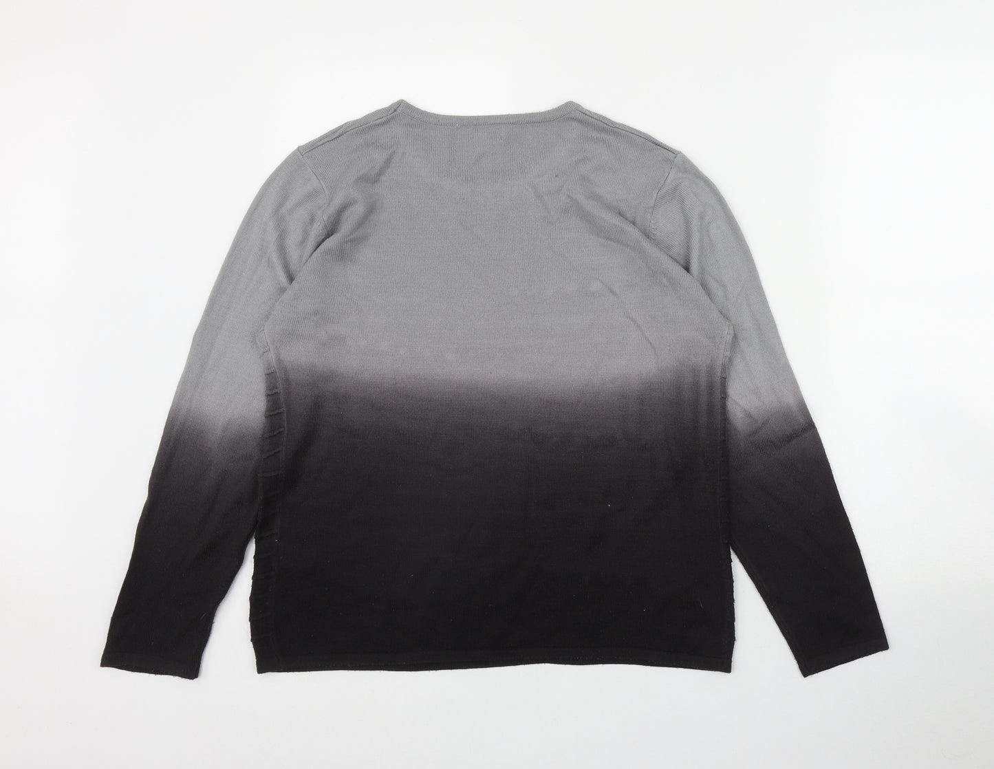 Fay Louise Womens Grey Round Neck  Acrylic Pullover Jumper Size M