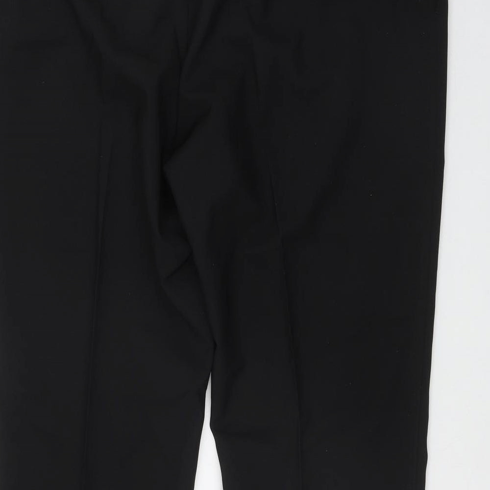 Marks and Spencer Mens Black  Polyester Trousers  Size 38 in L29 in Regular Zip