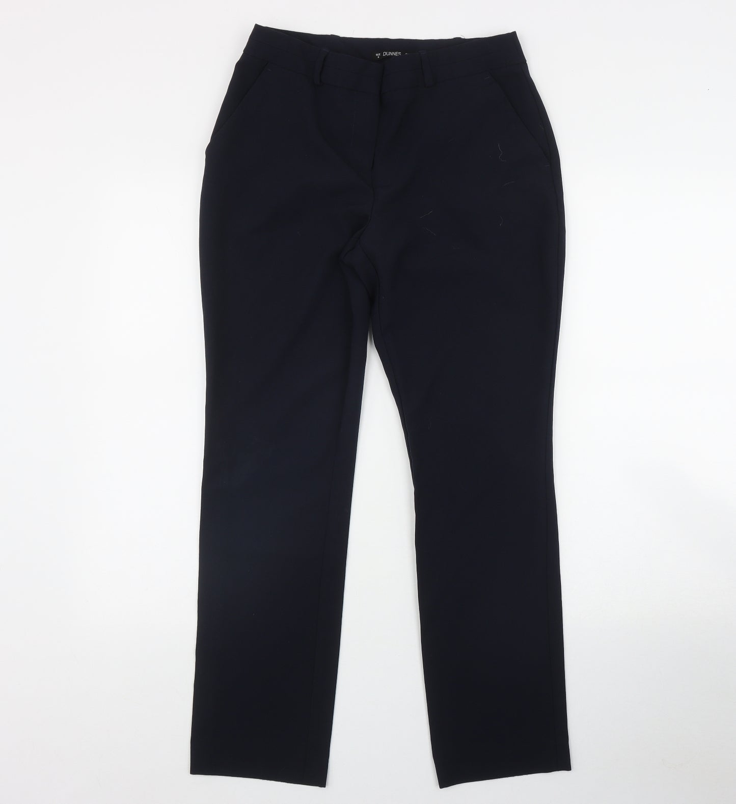 Dunnes Stores Womens Blue  Polyester Trousers  Size 8 L29 in Regular Zip