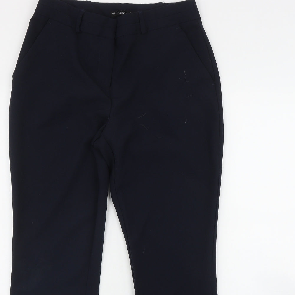 Dunnes Stores Womens Blue  Polyester Trousers  Size 8 L29 in Regular Zip