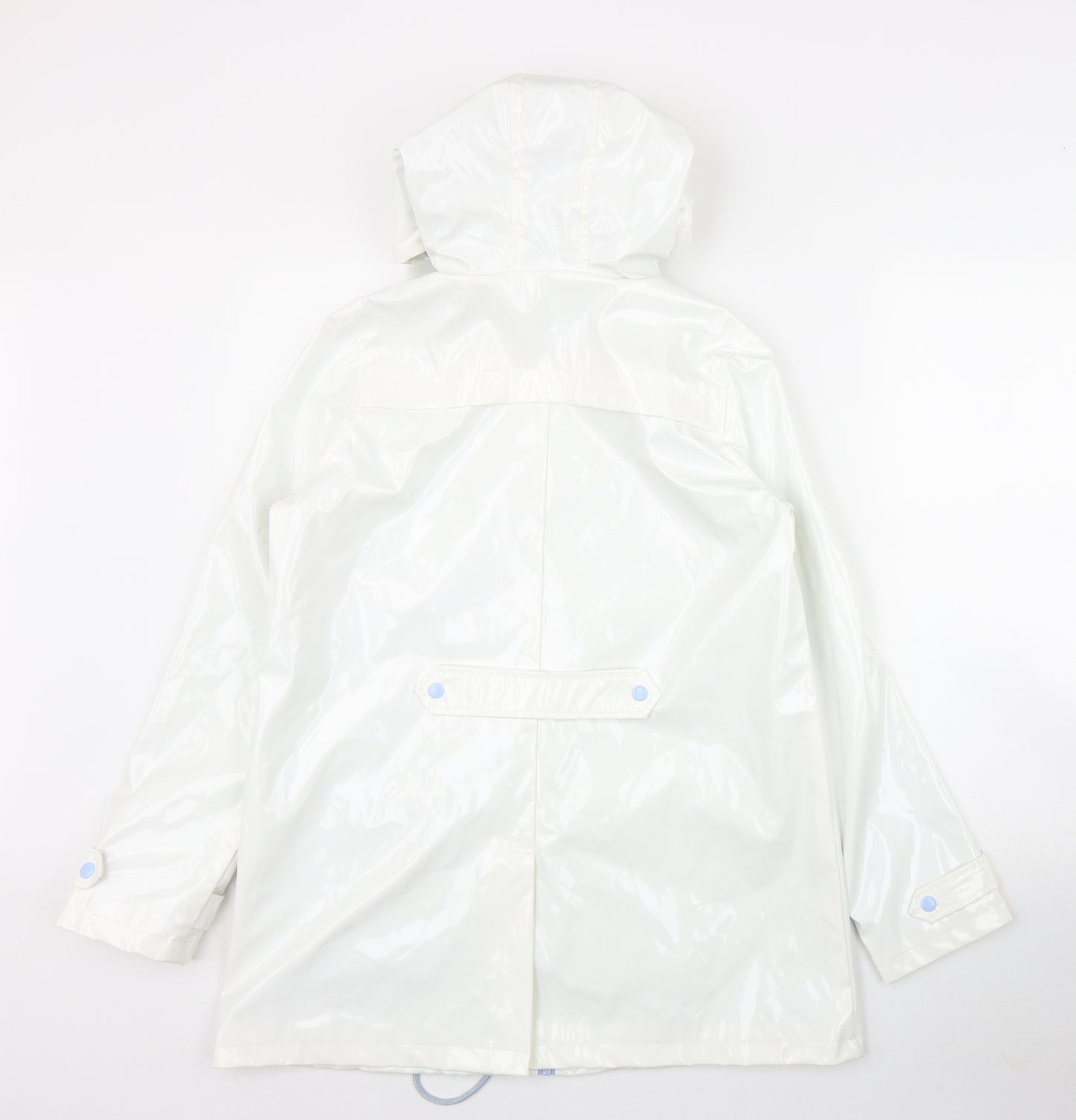 Urban Bliss Womens White   Rain Coat Jacket Size 8  Snap