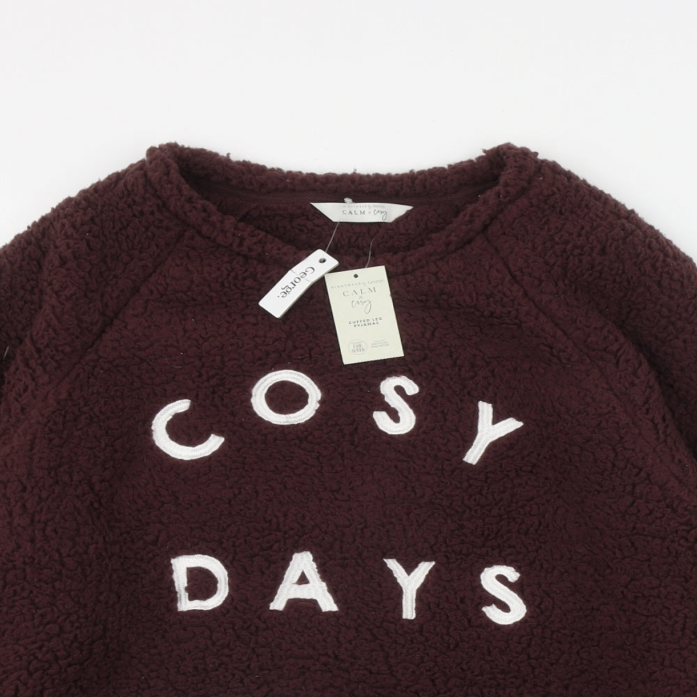 George Womens Red Round Neck  Polyester Pullover Jumper Size 16   - 'Cosy Days'