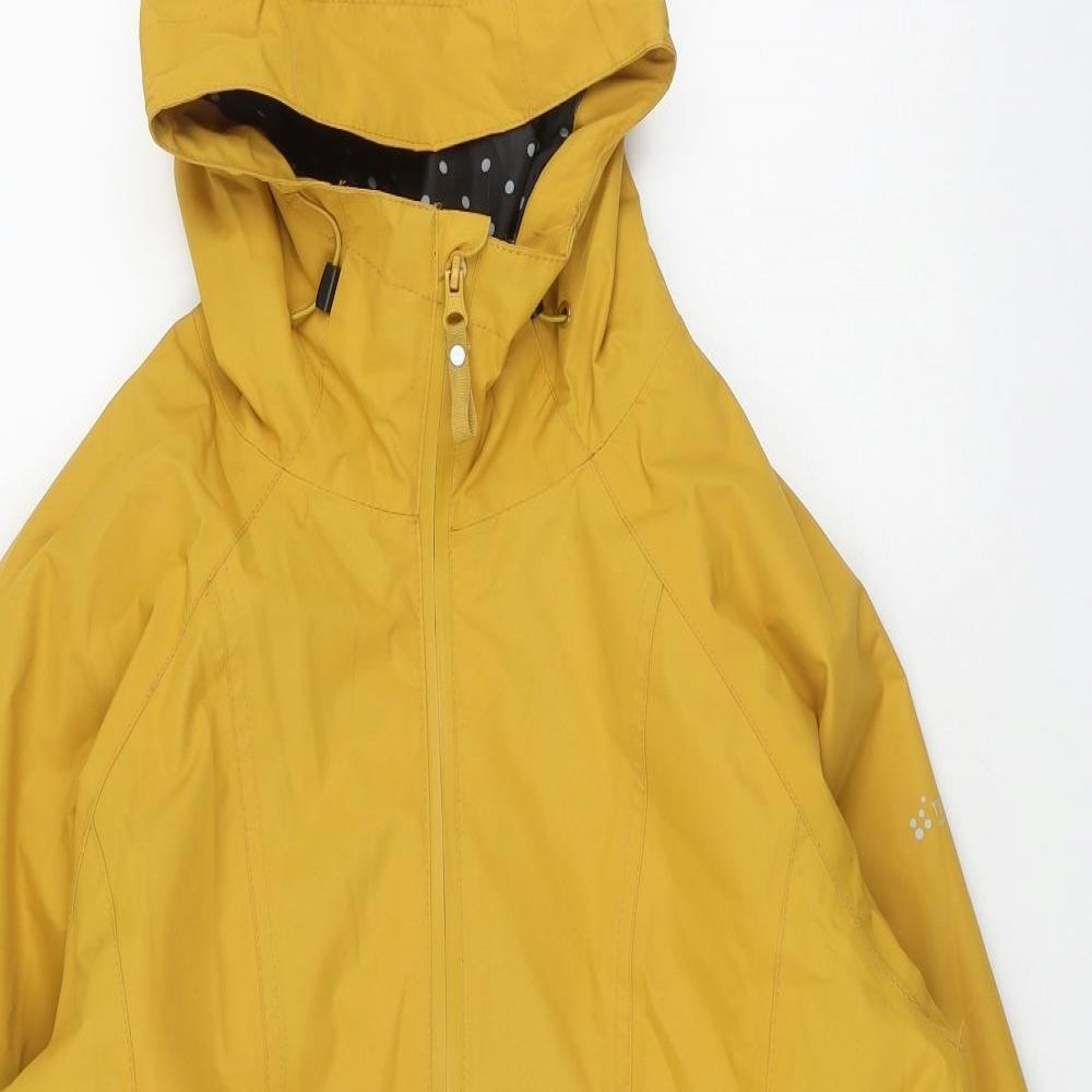 Trespass Womens Yellow   Rain Coat Jacket Size 12  Zip