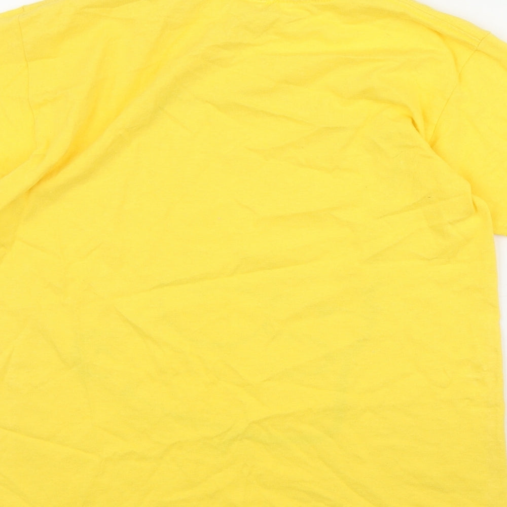 Universal Studios Boys Yellow  Cotton Basic T-Shirt Size S Round Neck Pullover - Simpsons