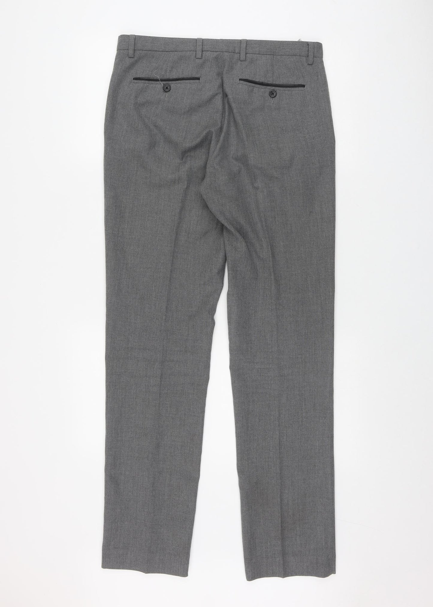Burton Mens Grey  Polyester Trousers  Size 32 in L33 in Regular Zip