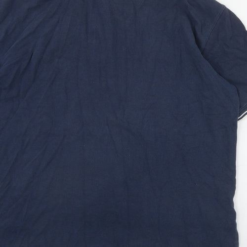 Liverpool FC Mens Blue  Cotton  Polo Size L Collared Button