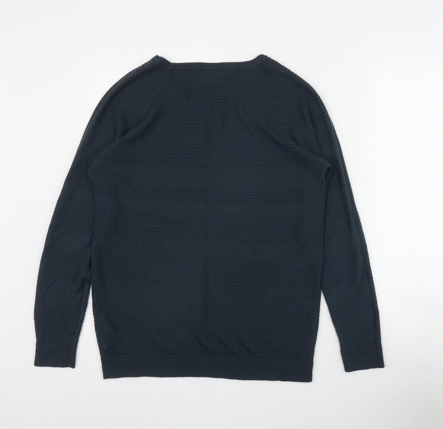Mamalicious Womens Blue Round Neck  Acrylic Pullover Jumper Size L
