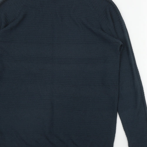 Mamalicious Womens Blue Round Neck  Acrylic Pullover Jumper Size L