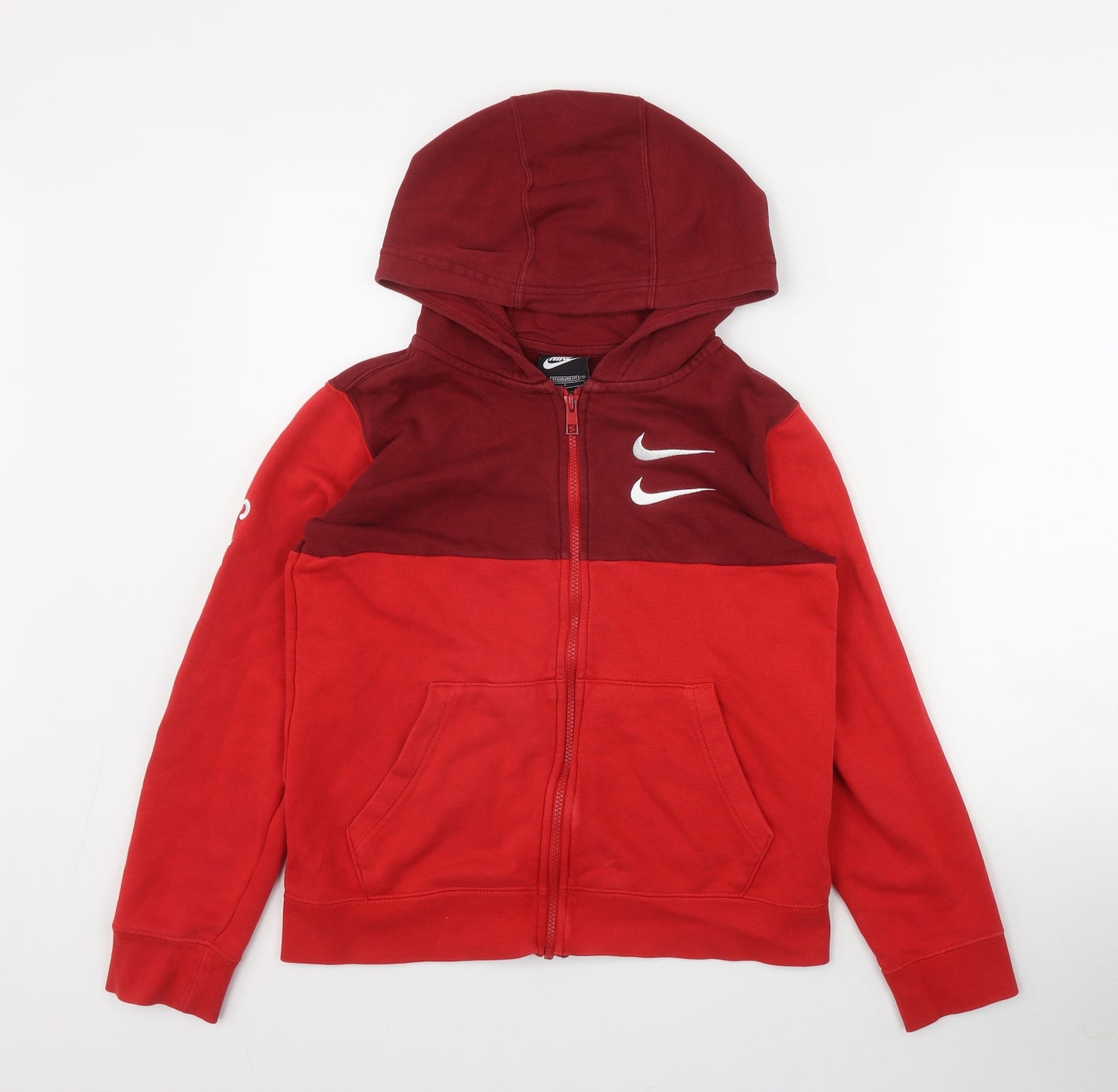Nike  Boys Red  Cotton Full Zip Hoodie Size 11-12 Years  Zip