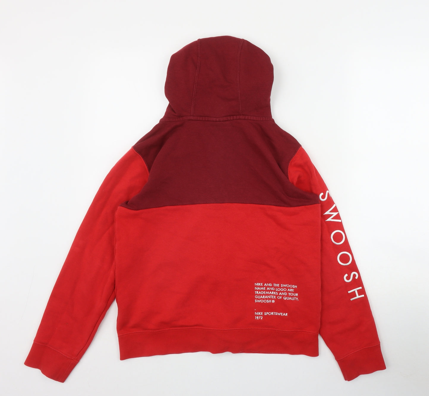 Nike  Boys Red  Cotton Full Zip Hoodie Size 11-12 Years  Zip