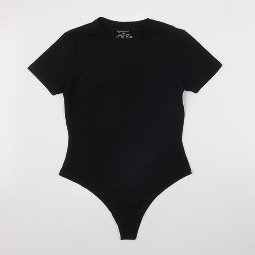 Primark Womens Black  Cotton Bodysuit One-Piece Size 12  Snap