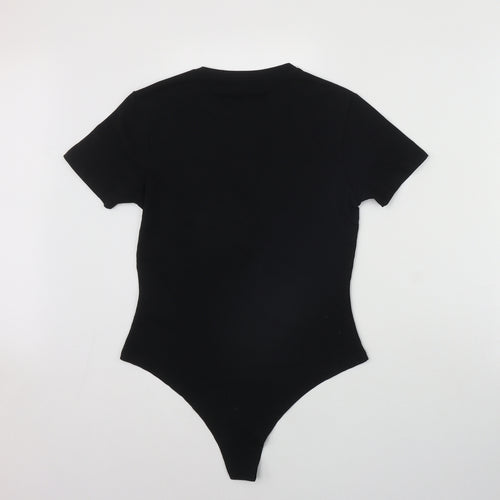 Primark Womens Black  Cotton Bodysuit One-Piece Size 12  Snap