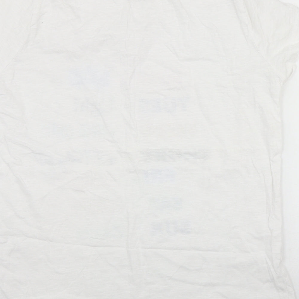 F&F Womens White  Cotton Basic T-Shirt Size 16 Round Neck