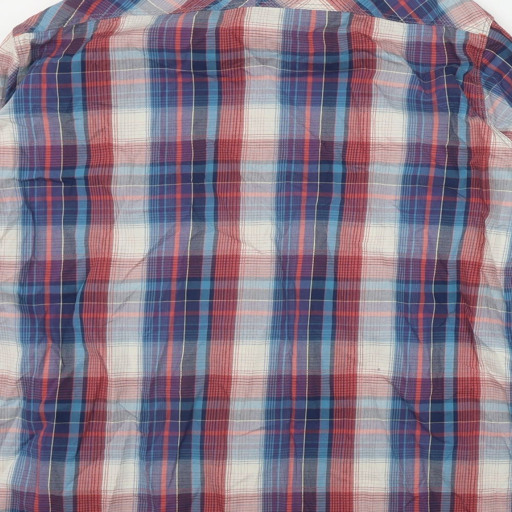 NEXT Mens Multicoloured Plaid Cotton  Button-Up Size 2XL Collared Button
