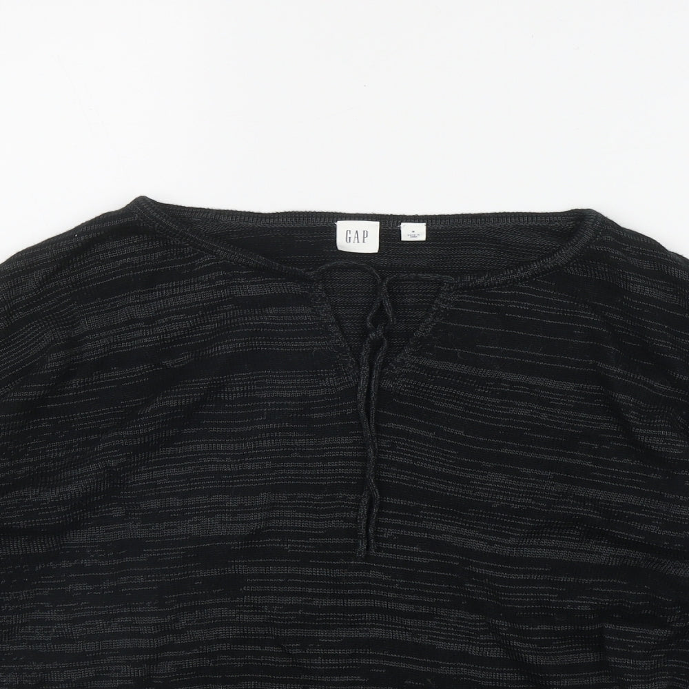 Gap Womens Black Round Neck  Viscose Pullover Jumper Size M
