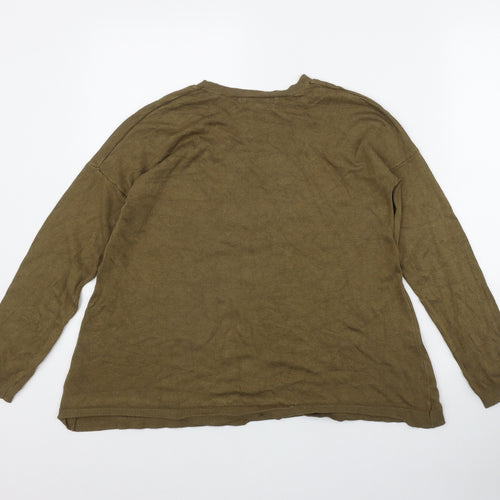 Atmosphere Womens Green Round Neck  Viscose Pullover Jumper Size 14