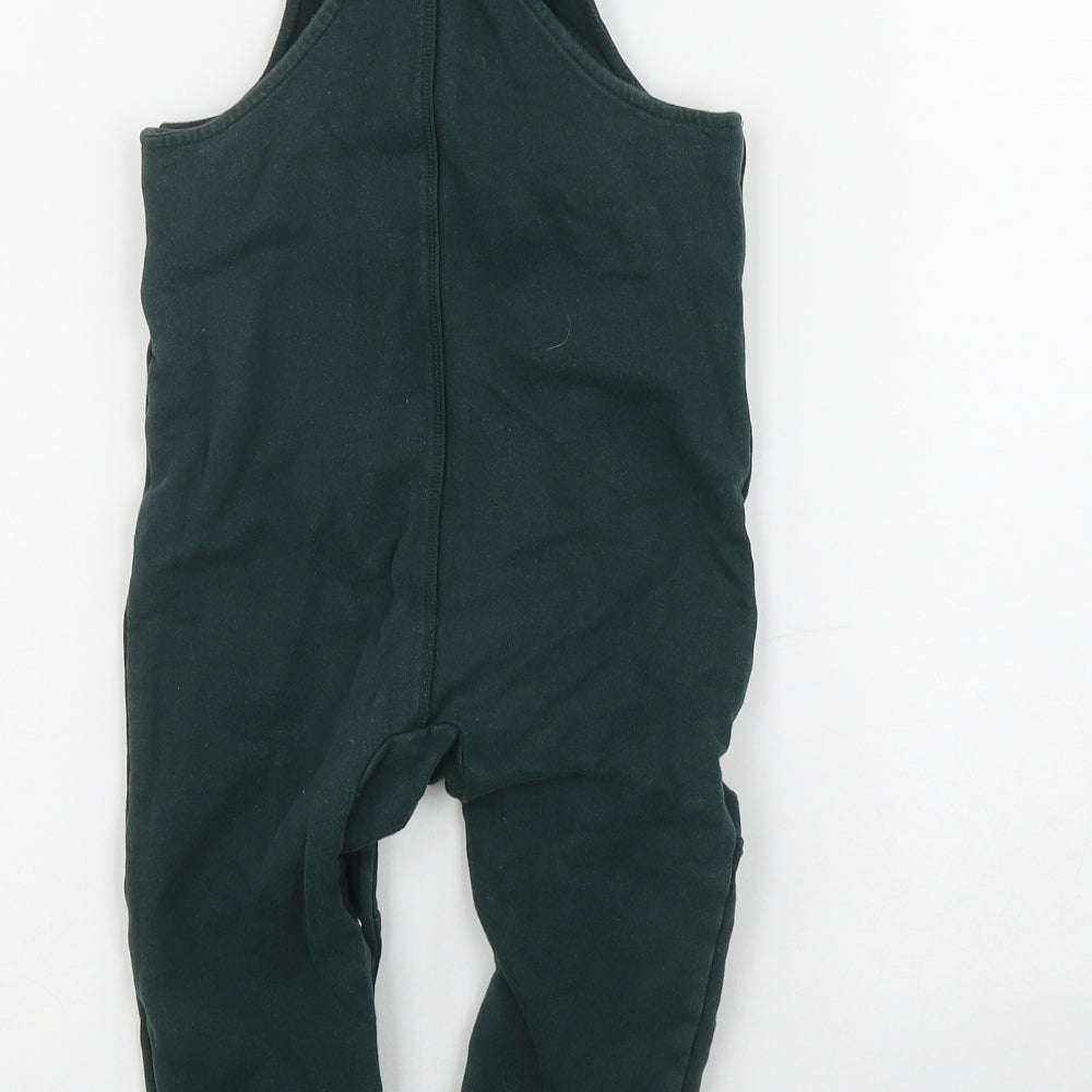 Marks and Spencer Boys Green  Cotton Dungaree One-Piece Size 12-18 Months  Button