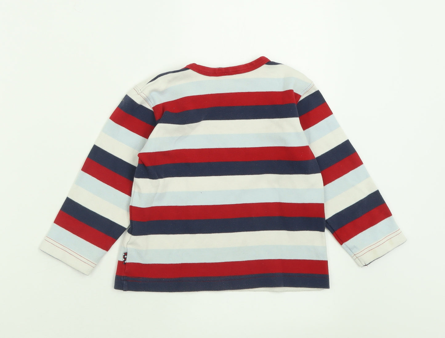 H&M Boys Multicoloured Striped Cotton Basic Casual Size 3-4 Years Crew Neck Pullover