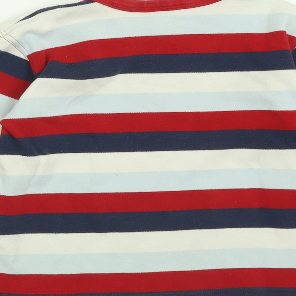 H&M Boys Multicoloured Striped Cotton Basic Casual Size 3-4 Years Crew Neck Pullover