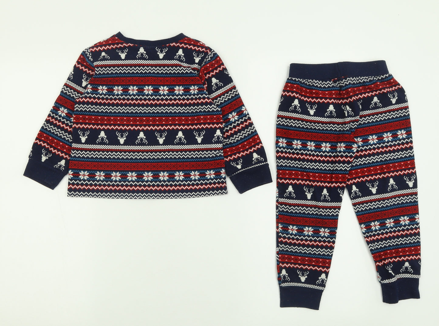 F&F Boys Blue Geometric Polyester  Pyjama Set Size 3-4 Years  Pullover