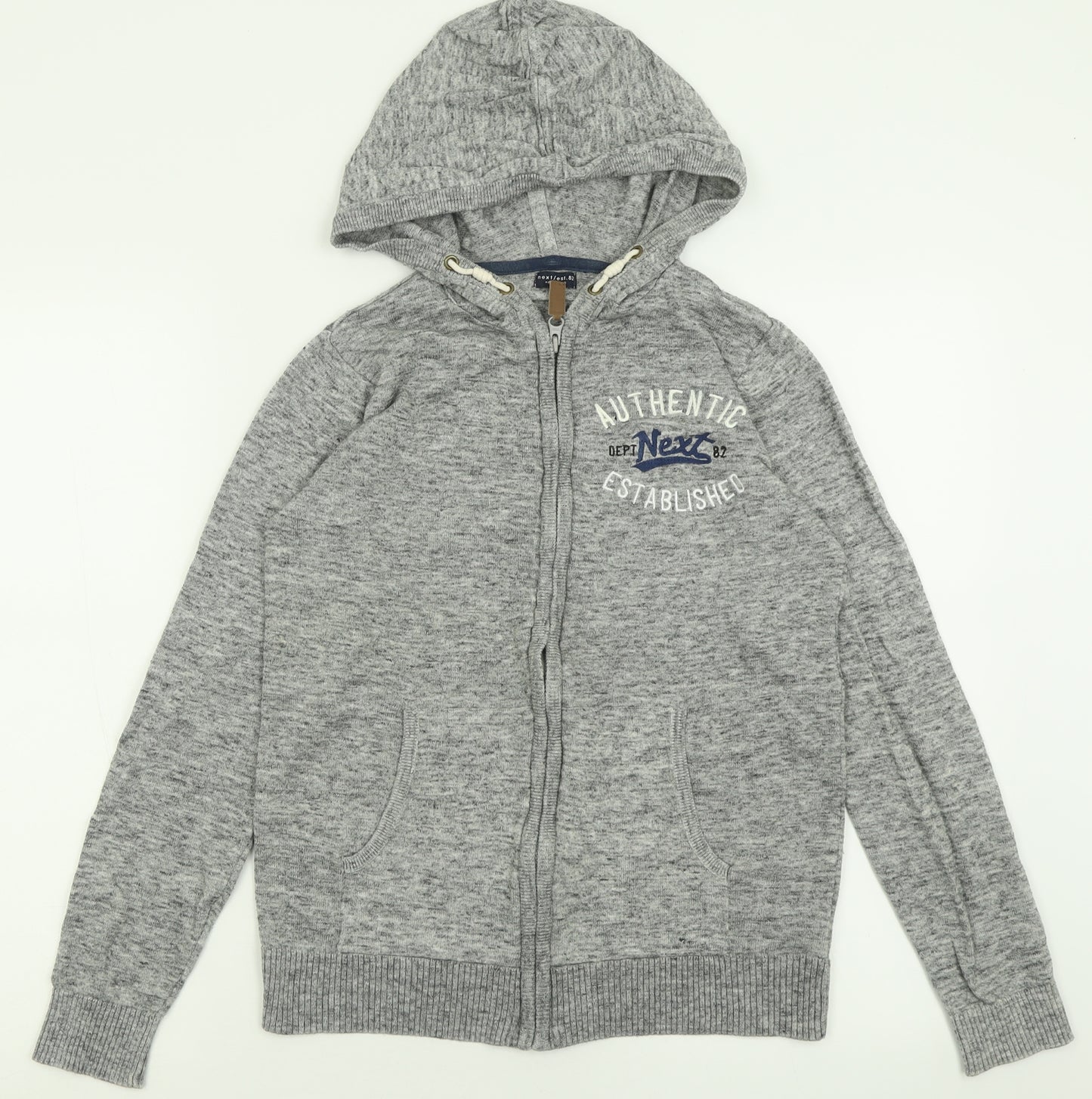 NEXT Boys Grey  Cotton Full Zip Hoodie Size 13 Years  Zip