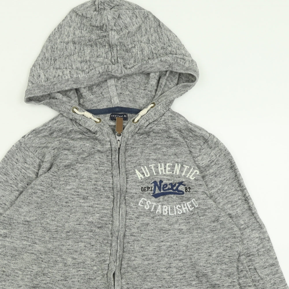 NEXT Boys Grey  Cotton Full Zip Hoodie Size 13 Years  Zip