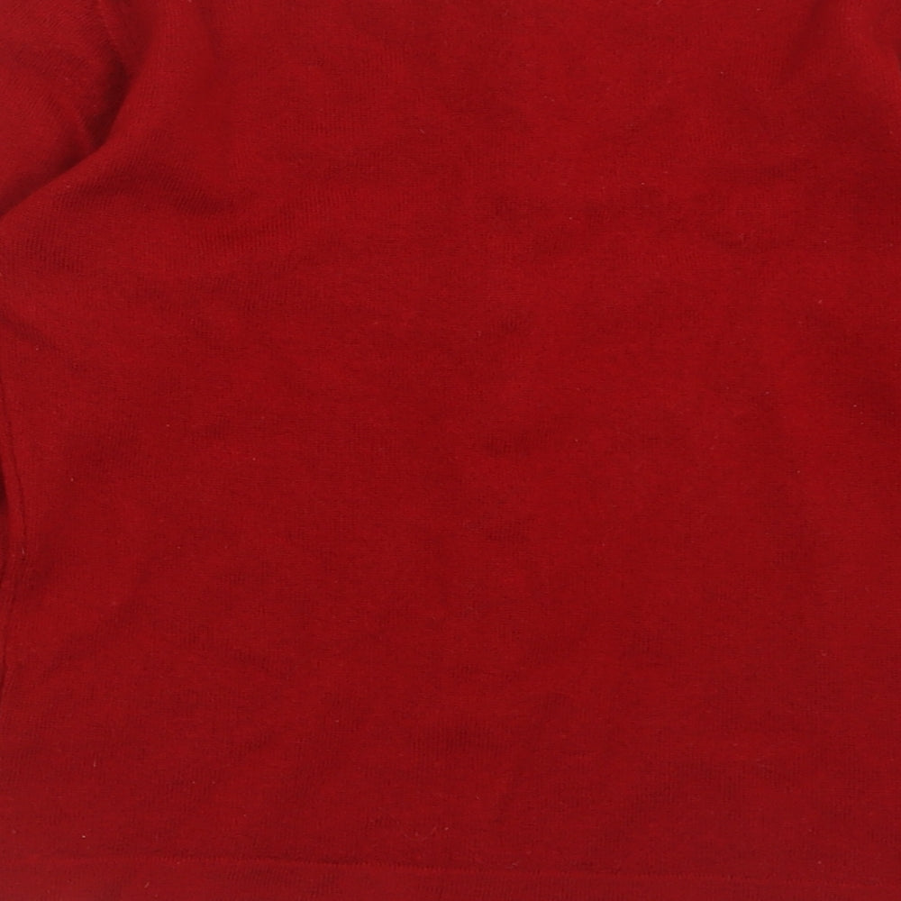 anna meazza Womens Red Crew Neck  Wool Cardigan Jumper Size S