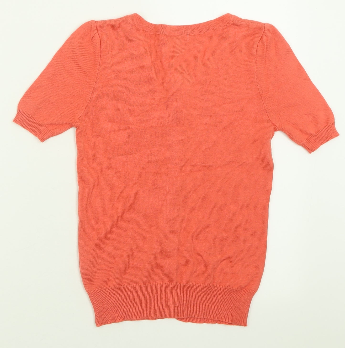 Topshop Womens Pink Crew Neck  Acrylic Cardigan Jumper Size 8