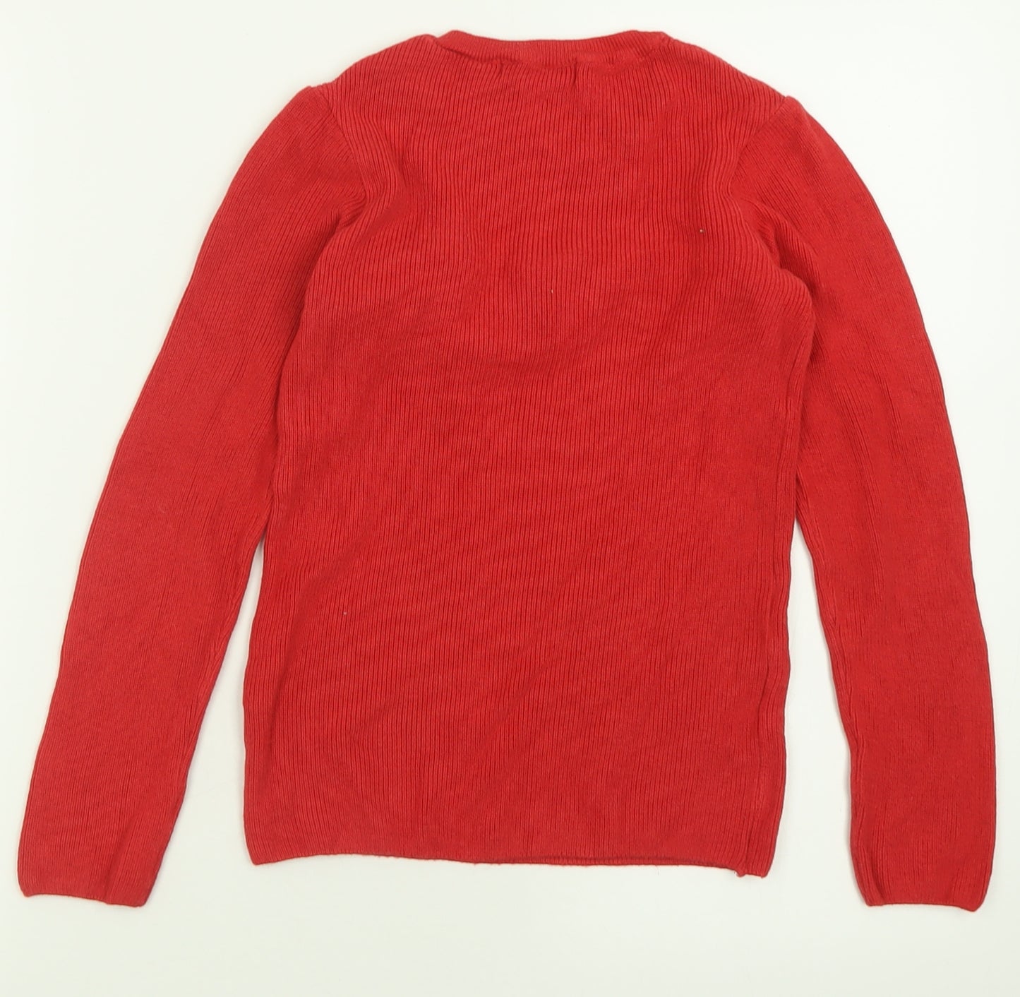 Atmosphere Womens Red Crew Neck  Cotton Pullover Jumper Size 8