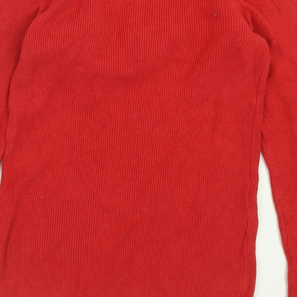 Atmosphere Womens Red Crew Neck  Cotton Pullover Jumper Size 8
