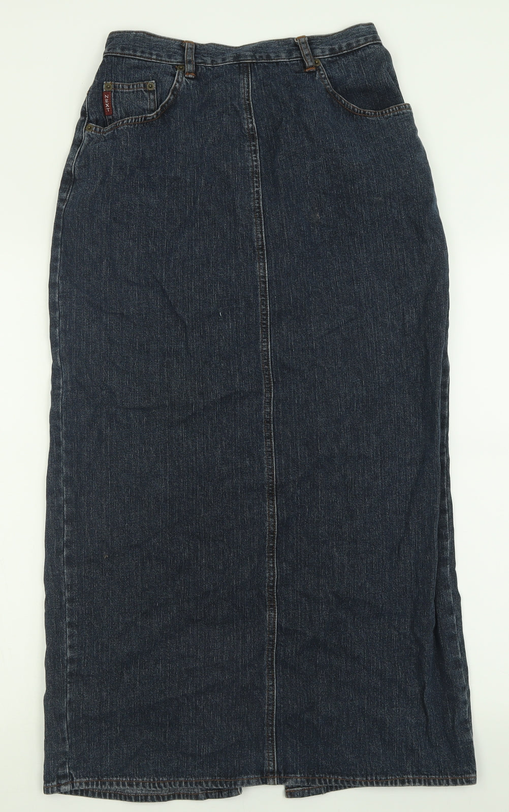 NEXT Womens Blue  Cotton A-Line Skirt Size 12   Button