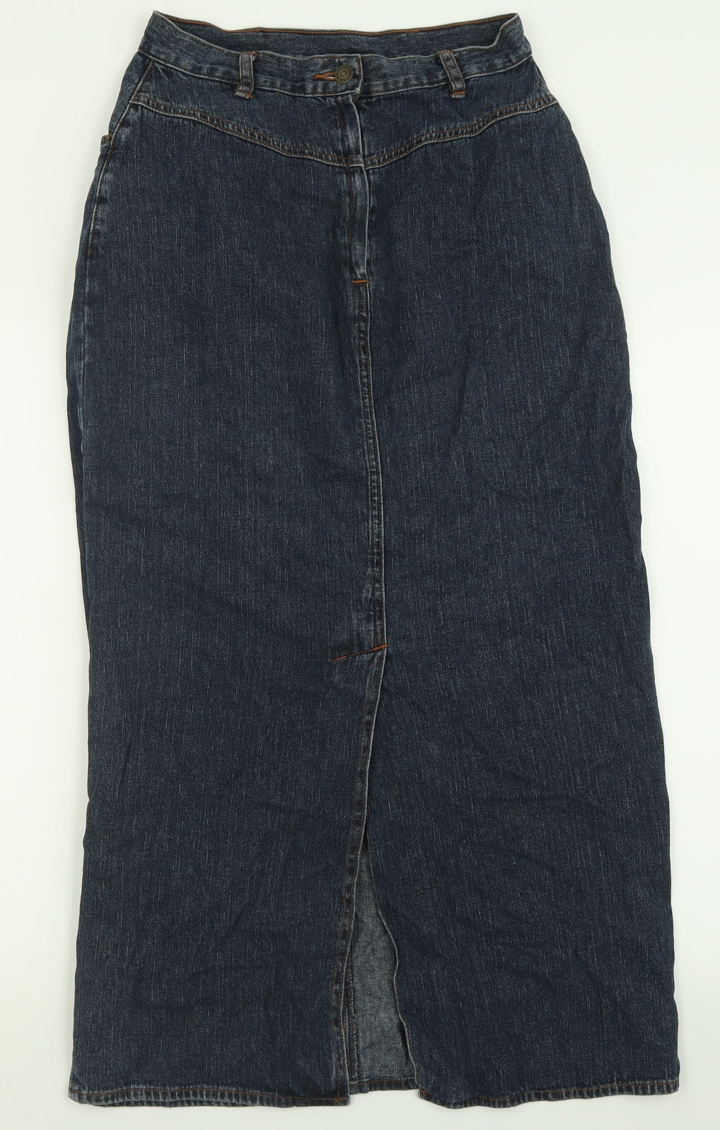 NEXT Womens Blue  Cotton A-Line Skirt Size 12   Button