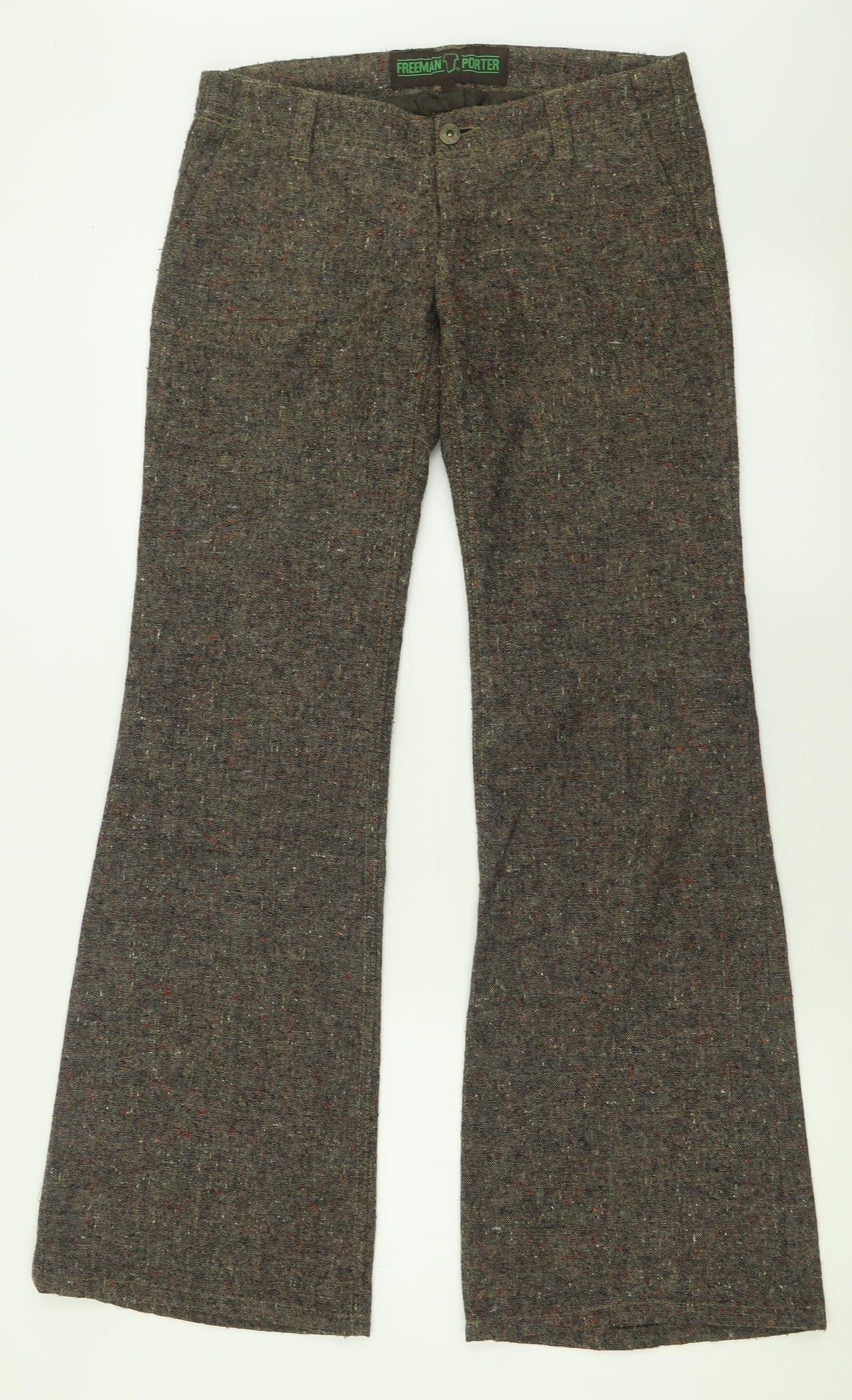 FREEMAN T. PORTER Womens Brown  Wool Trousers  Size 27 in L32 in Regular Button