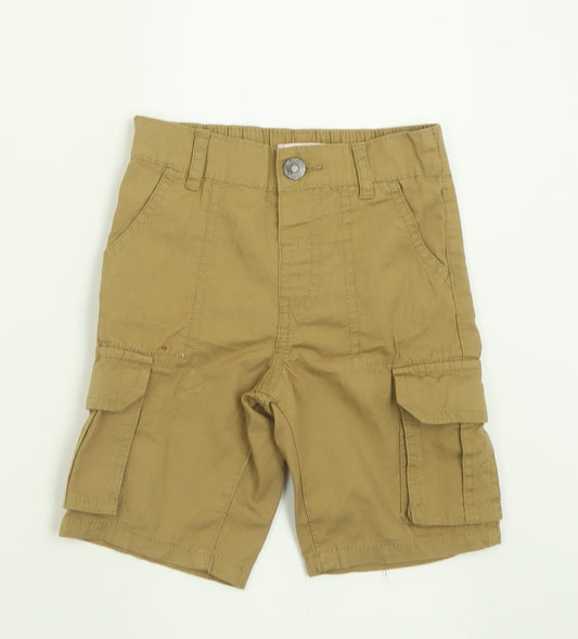 Blue Zoo Boys Beige  Cotton Cargo Shorts Size 2-3 Years  Regular Buckle