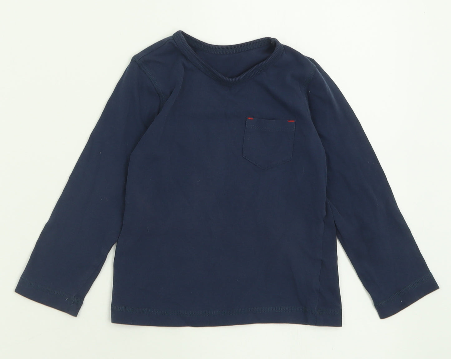 Mothercare Boys Blue  Cotton Basic Casual Size 2-3 Years Crew Neck Pullover