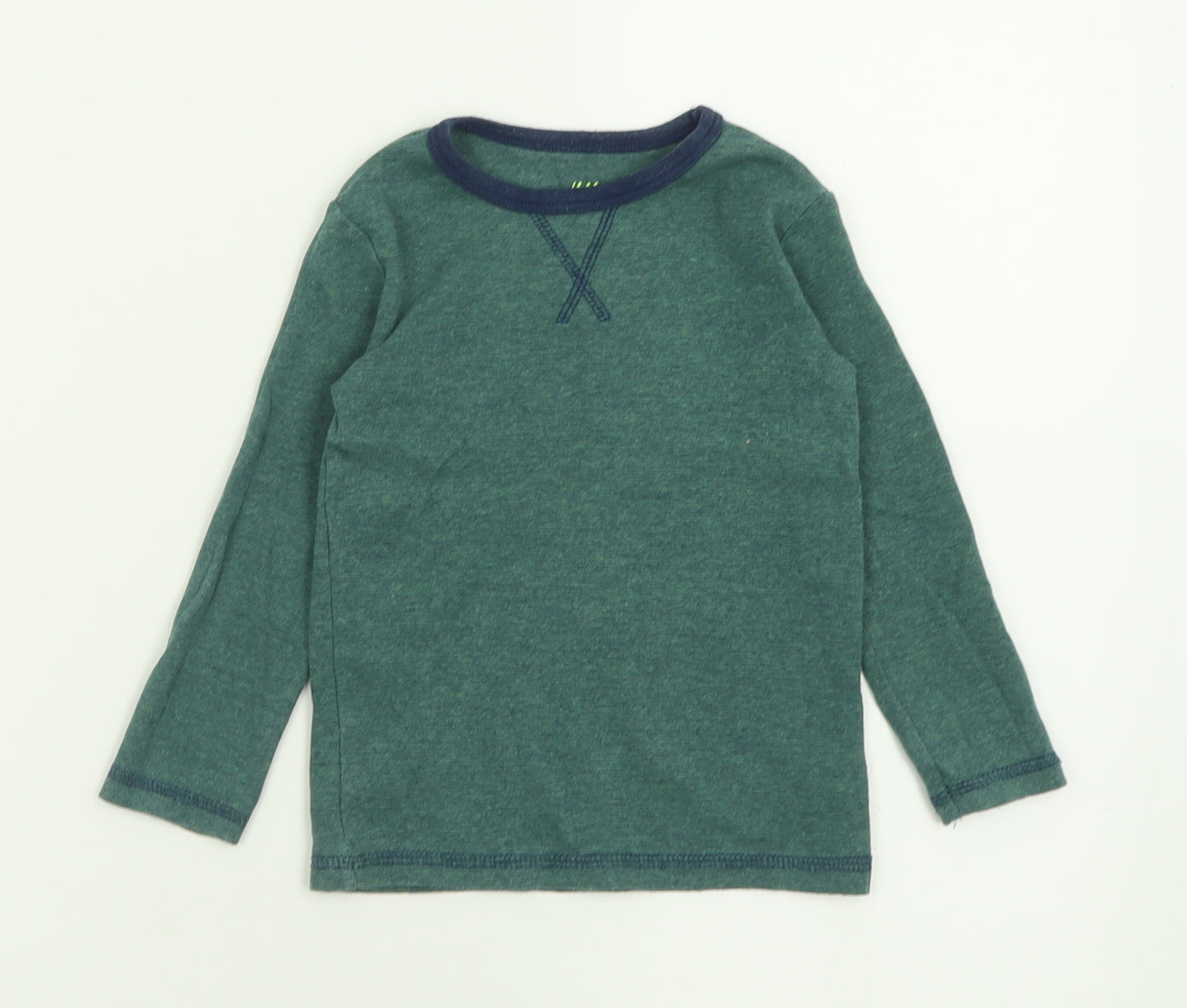 H&M Boys Green  Cotton Basic Casual Size 2-3 Years Crew Neck Pullover
