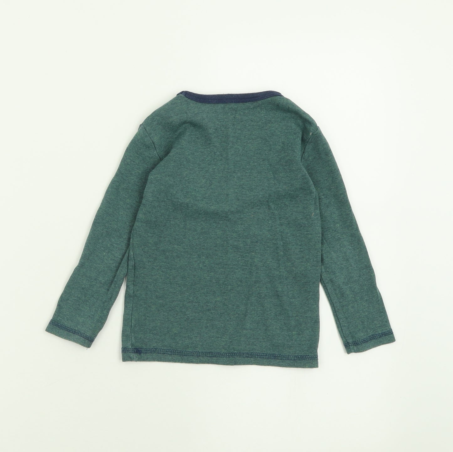 H&M Boys Green  Cotton Basic Casual Size 2-3 Years Crew Neck Pullover