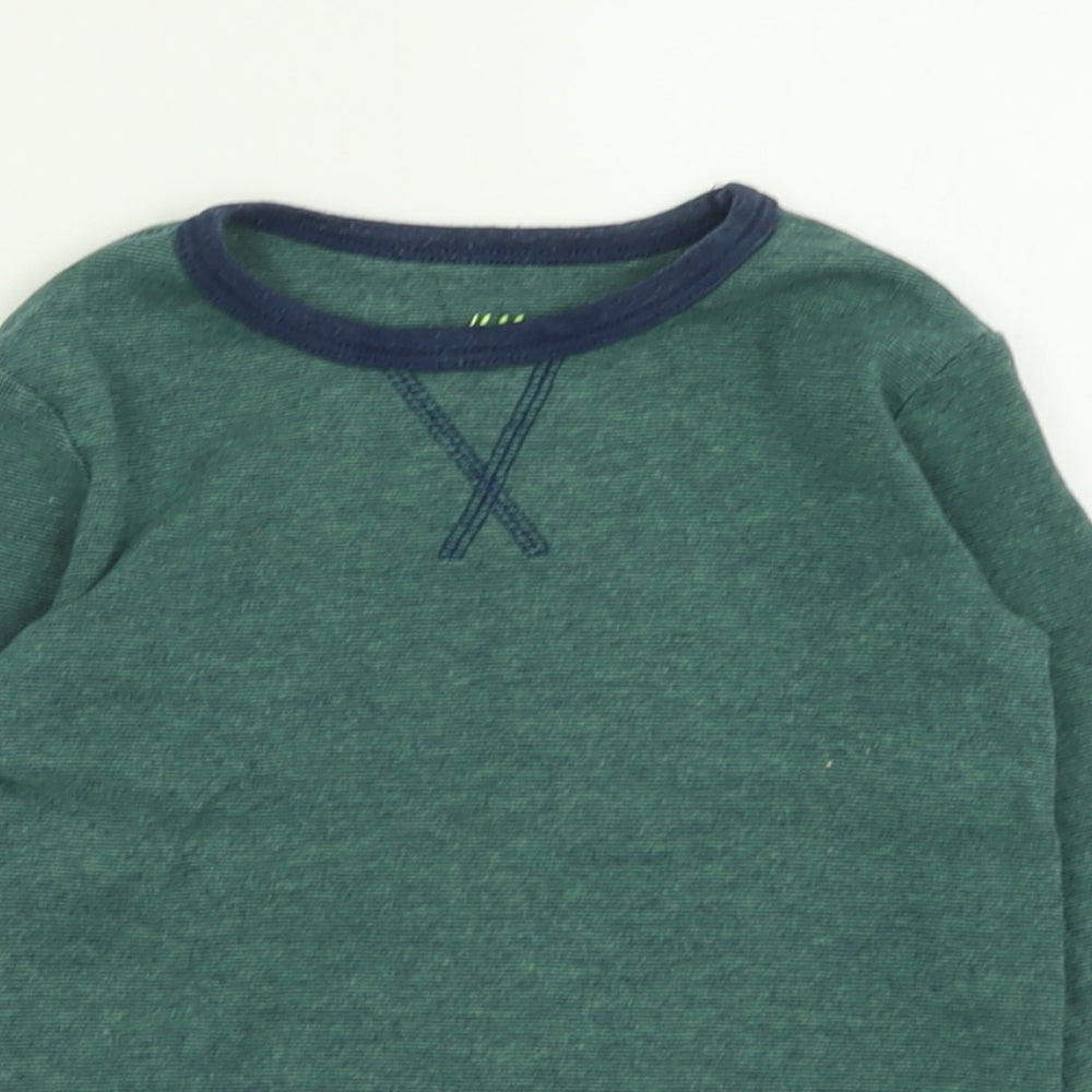 H&M Boys Green  Cotton Basic Casual Size 2-3 Years Crew Neck Pullover