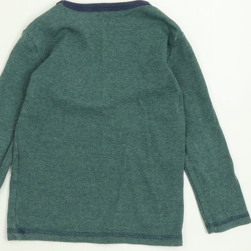 H&M Boys Green  Cotton Basic Casual Size 2-3 Years Crew Neck Pullover