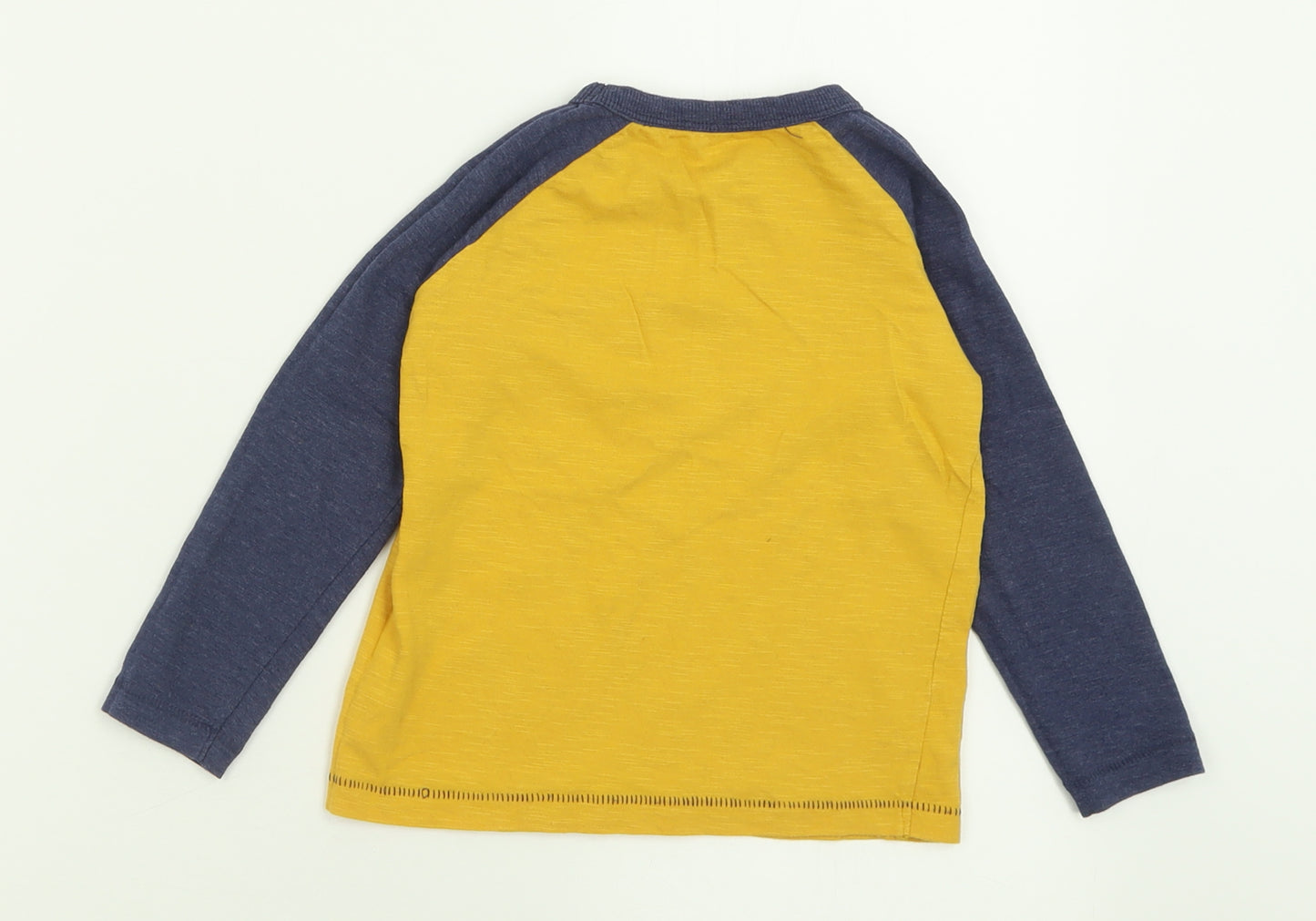 Dunnes Stores Boys Yellow  Cotton Basic Casual Size 2-3 Years Crew Neck Pullover